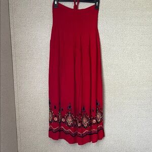 Elegant Red Embroidered Women's dress